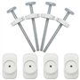 Lot de 4 Vis à Pression et 4 Tampons de Protection Murale de Sécurité