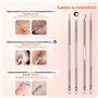 Koeutoze Aspirateur Point Noir Extracteur Points Noirs Aspirateur de pores avec loupe et lampe LED Blackhead Removal 3 Sondes et