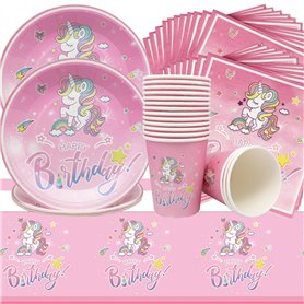 Doyomtoy Vaisselle de fête pour licornes