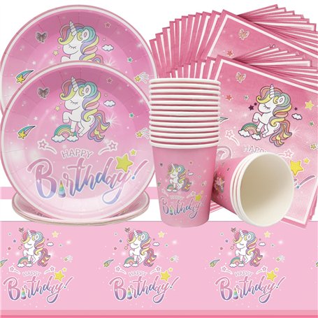 Doyomtoy Vaisselle de fête pour licornes