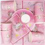 Doyomtoy Vaisselle de fête pour licornes,53pcs Unicorn Birthday Decorations,Vaisselle de fête,Assiettes plates Gobelets en papie