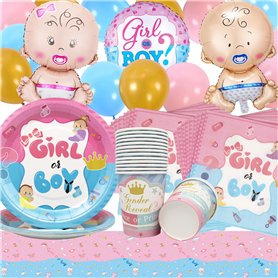 Bleu et Rose Gender Reveal Vaisselle