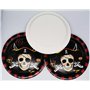 Shamoparty Pirate Skull Thème Vaisselle de Fête, Anniversaire Vacances Fête Décoration Vaisselle Comprend Assiettes, Tasses, Ser