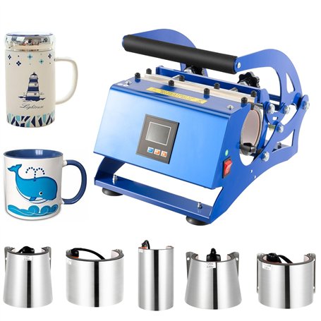 Presse à tasses - Presse à sublimation 600 W - 200 °C - Presse à chaleur avec 6 dessous de verre - Presse de transfert - Tasses