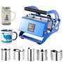 Presse à tasses - Presse à sublimation 600 W - 200 °C - Presse à chaleur avec 6 dessous de verre - Presse de transfert - Tasses