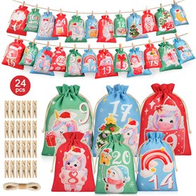 WUQNGI Calendrier de L'avent a Remplir de Noël 24 Pièces