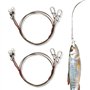 Casenly Lot de 4 Bas de Ligne en Acier Titane 7x7 en 30cm/18kg, Bas de Ligne de Pêche avec Émerillons, Bas de Ligne en Titane, B