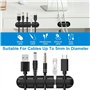 WUGAUWOR 9 Clips Câble Adhesif en Silicone de Différentes Tailles, Attache Cable Adhesif pour le Bureau Voiture et la Maison, Ca