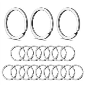Wugauwor 50 Pcs Porte-clés en Acier Inoxydable de 30 mm
