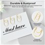 WUGAUWOR 150 Trombones en Forme de Coeur, 20 mm Créatifs Trombones Bureau Doré, Acier Inoxydable Binder Clips en Métal pour le B