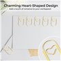 WUGAUWOR 150 Trombones en Forme de Coeur, 20 mm Créatifs Trombones Bureau Doré, Acier Inoxydable Binder Clips en Métal pour le B