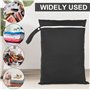 Druuzyl Lot de 2 Sacs humides 40x30 cm (Noir & Vert) - Sacs à Linge imperméables réutilisables avec Fermeture éclair - Idéal pou