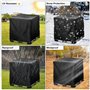 Druuzyl Bâche pour cuve IBC 1000L avec fermeture à glissière - Protection anti-UV/poussière 116x100x120cm - Housse étanche pour 