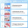 Jet Dentaire Hydropulseur Portable, Jet Dentaire Sans Fil Rechargeable avec 5 Mode set 6 Buses Capacité de 300 ML IPX7 Étanche P