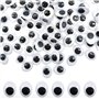 Vordpe Lot de 300 yeux mobiles autocollants en plastique - 8 x 10 mm - Yeux de poupée ovales - Pour bricolage