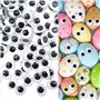 Vordpe Lot de 300 yeux mobiles autocollants en plastique - 8 x 10 mm - Yeux de poupée ovales - Pour bricolage, scrapbooking, art