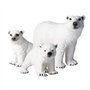 Flormoon Lot de 3 figurines d'ours polaires réalistes - Jouet éducatif pour Noël