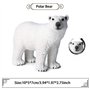 Flormoon Lot de 3 figurines d'ours polaires réalistes - Jouet éducatif pour Noël, anniversaire, décoration de gâteau, enseignant