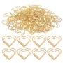 XQMMGO Lot de 100 trombones en forme de cœur doré - Petits trombones en métal - Pour bureau