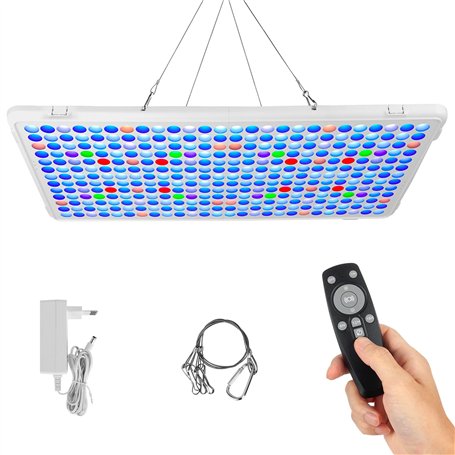 Relassy Rampe LED Aquarium 60W Dimmable avec Télécommande - Éclairage pour d'Eau de Mer Récifs Coralliens