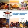 KAHEIGN Foyer en Acier Inoxydable, Grille de Barbecue Pliable Foyer de Feu de Camp Portable Barbecue au Charbon de Bois Relevabl