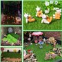 KAHEIGN 10 Pièces Tapis de Gazon Artificiel, 15CM x 15CM Pelouse de Jardin Réaliste Herbe Artificielle Féerique Réaliste Tapi de