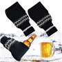INFOMAG 2PCS Mitaine Bière Gant de Bière Isolant en Tricot pour Boissons Support de Mitaines de Boisson Cousu en Tricot Doigt Co