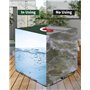 SOBEAU Bache pour Cuve IBC 1000L, Bâche Recuperateur d Eau de Pluie avec Film Transparent, Anti-UV Anti-Poussière Bache Couvercl