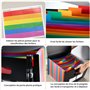 Range Document 24 Compartiments, Rangement Papier Administratif avec Couvercle, Portable Plastique Rangement Documents Valisette