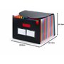 Range Document 24 Compartiments, Rangement Papier Administratif avec Couvercle, Portable Plastique Rangement Documents Valisette