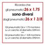 75 cm + 2 chambres à air 26" Vanne Amérique Pneus Bianconeri Deestone