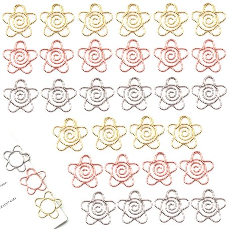 SamHeng 30 Pièces Fleur Trombones pour Bureau
