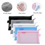 5 Pièces Trousse à Crayons Transparent Nylon Trousse,Pochette Zippée Nylon Mesh Trousse de Maquillage, Multipurpose Organizer Sa
