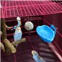Baignoire Oiseaux Cage Bains d'oiseaux Petits Perroquets Suspendue Bathtub Accessoires pour Perruche/Canaris (Bleu)