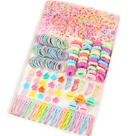 INSKIDS Lot de 695 barrettes à cheveux - Accessoires pour cheveux - Pinces à cheveux et bandes élastiques à cheveux - Pince à ch