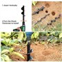 Jardin Foreuse 4PCS Foret Tarière en Spirale, Mèche Tariere Perceuse avec Gants & 4cm*22cm+4cm*42cm+8cm*30cm, Outil de Plantatio