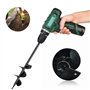 Jardin Foreuse 4PCS Foret Tarière en Spirale, Mèche Tariere Perceuse avec Gants & 4cm*22cm+4cm*42cm+8cm*30cm, Outil de Plantatio