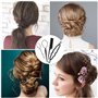 VEGCOO 60 Pièces Pince Crocodile Cheveux, 45mm Pinces Locks et Ensemble Tressé pour Filles Femmes Coiffures Bricolage