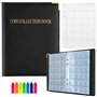 VEGCOO 480 Poches Album de Pièces de Monnaie Livre de Collection de Pièces de Monnaie en Cuir Pochette Standard pour Pièces de M