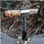 PEALOV Tarière Bushcraft,forets Hélicoïdaux Manuels Avec étui En Cuir,outil De Réglage De Survie Multifonction,clé à Molette De 