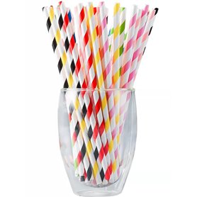 100 pack Paper Drinking Straws Pailles en Papier