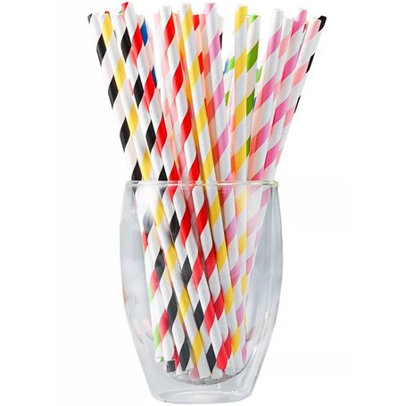 100 pack Paper Drinking Straws Pailles en Papier