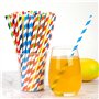 100 Pièces Pailles Rayées pour Cocktails