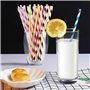 100 pack Paper Drinking Straws Pailles en Papier,100 Pièces Pailles Rayées pour Cocktails,Pailles de Smoothie en Papier, pour le