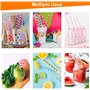 100 pack Paper Drinking Straws Pailles en Papier,100 Pièces Pailles Rayées pour Cocktails,Pailles de Smoothie en Papier, pour le