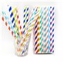 100 pack Paper Drinking Straws Pailles en Papier,100 Pièces Pailles Rayées pour Cocktails,Pailles de Smoothie en Papier, pour le