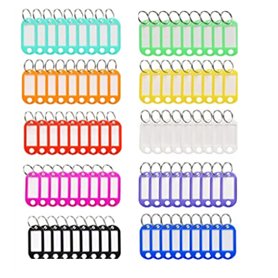 100 pièces porte-clés de couleurs porte clef étiquettes colorées porte clef en plastique étiquettes d'identification avec Porte-