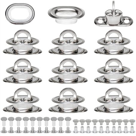 œIllets Ovales Twist Verrouiller en Laiton Nickelé Tourniquet Bache avec Contre-rivure et Rivet pour Accessoires DIY Craft à Mai