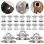 œIllets Ovales Twist Verrouiller en Laiton Nickelé Tourniquet Bache avec Contre-rivure et Rivet pour Accessoires DIY Craft à Mai