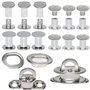 œIllets Ovales Twist Verrouiller en Laiton Nickelé Tourniquet Bache avec Contre-rivure et Rivet pour Accessoires DIY Craft à Mai